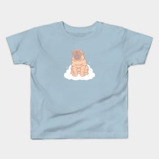 Fawn Shar Pei Puppy - Cute Shar Pei Yawning Kids T-Shirt